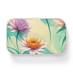 Bento Lunch Box Pastel Flowers Wood Lid Set Dipaliz - one Size - Sets