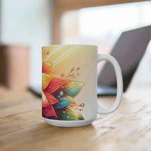 Mug - Lush 15oz Colorful Flower - Morning Joy Burst - Dipaliz