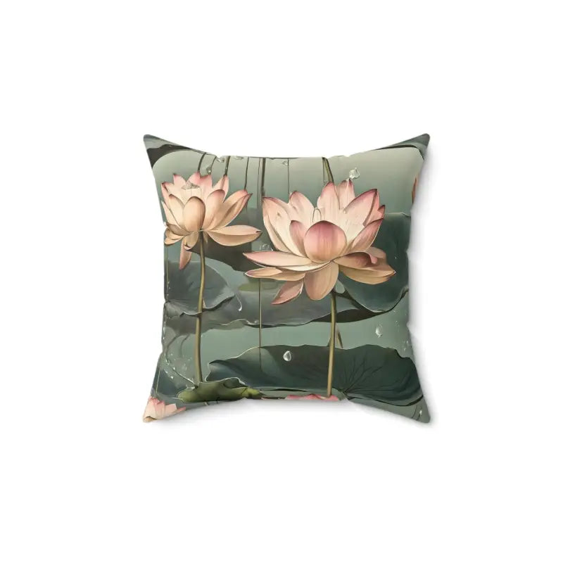 Luxurious Lotus Polyester Square Pillow for a Dreamy Oasis! - 14’’ × Home Decor