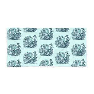 Peacock Pattern Beach Towel Luxe Absorbent Dipaliz - Towels