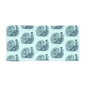 Peacock Pattern Beach Towel Luxe Absorbent Dipaliz - Towels