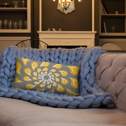 Luxe Grey & Mustard Pillow Upgrade with Concealed Zipper - Home Decor