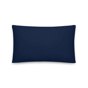Navy Blue Basic Pillow with Gold Flower Glam Accent - Dipaliz - Throw Pillows