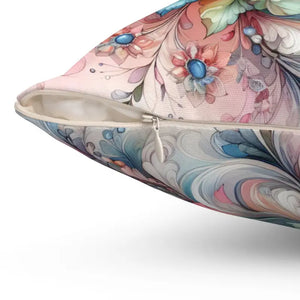 Floral Throw Pillow - Spun Polyester Square Luxe Watercolor - Dipaliz - Pillows