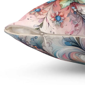 Floral Throw Pillow - Spun Polyester Square Luxe Watercolor - Dipaliz - Pillows