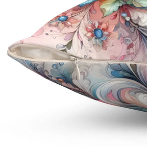 Floral Throw Pillow - Spun Polyester Square Luxe Watercolor - Dipaliz - Pillows