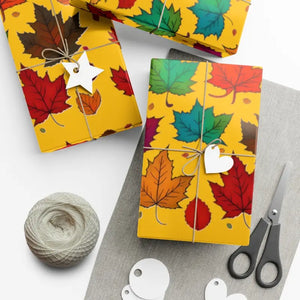 Gift Wrap Papers Autumn Leaves Eco-friendly Sustainable - Dipaliz - 30’’ x 144’’ / Satin - Wrapping Paper