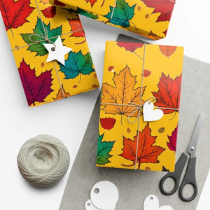 Gift Wrap Papers Autumn Leaves Eco-friendly Sustainable - Dipaliz - 30’’ x 20’’ / Satin - Wrapping Paper