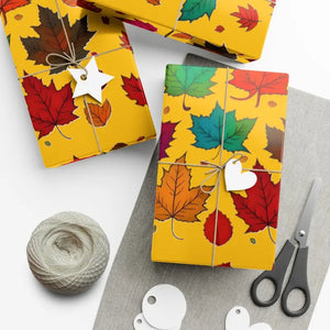 Gift Wrap Papers Autumn Leaves Eco-friendly Sustainable - Dipaliz - 30’’ x 72’’ / Satin - Wrapping Paper