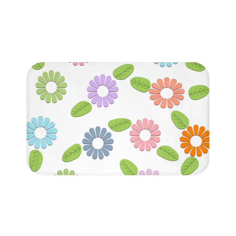 Cozy Bath Mat with Colorful Flowers: Elevate your Bathroom Decor - 34’’ × 21’’ Home