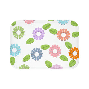 Bath Mat - Colorful Flowers Comfort Design - Dipaliz - 24’’ × 17’’ - Home & Garden