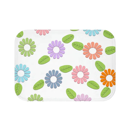 Cozy Bath Mat with Colorful Flowers: Elevate your Bathroom Decor - 24’’ × 17’’ Home