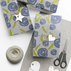 Blue Roses Gift Wrap Papers - Dazzling Celebration Design - Dipaliz - 30’’ x 20’’ / Satin - Wrapping Paper