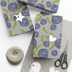 Blue Roses Gift Wrap Papers - Dazzling Celebration Design - Dipaliz - 30’’ x 20’’ / Matte - Wrapping Paper