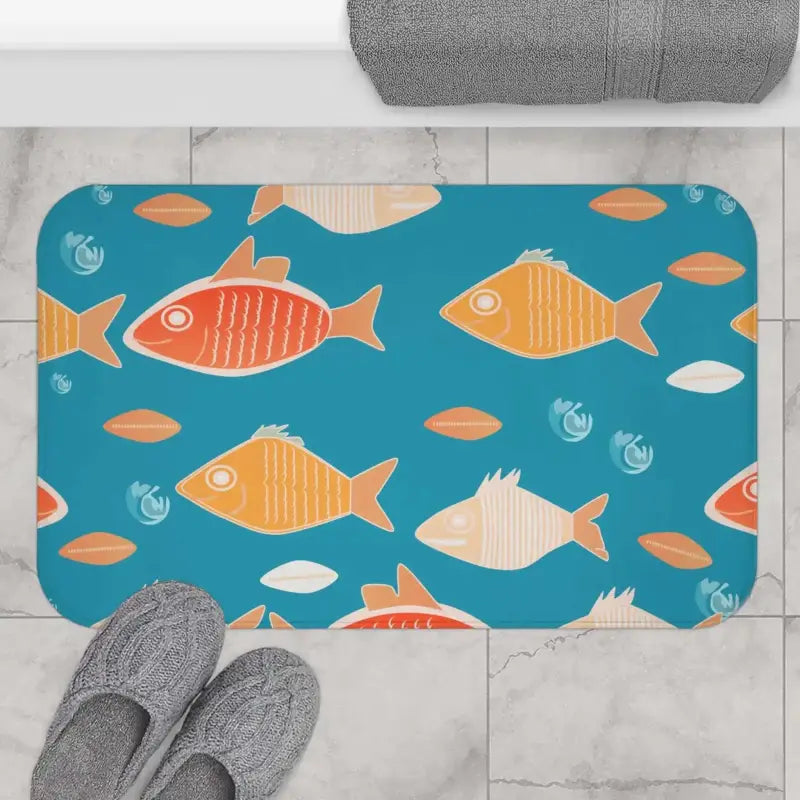 Dive Into Luxury: Transform your Bathroom with Fish Pattern Bath Mat - Home Decor