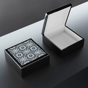 Luxurious Geometric Jewelry Box with Soft Felt Keeps Valuables Safe - Dipaliz - Ebony Black / one Size