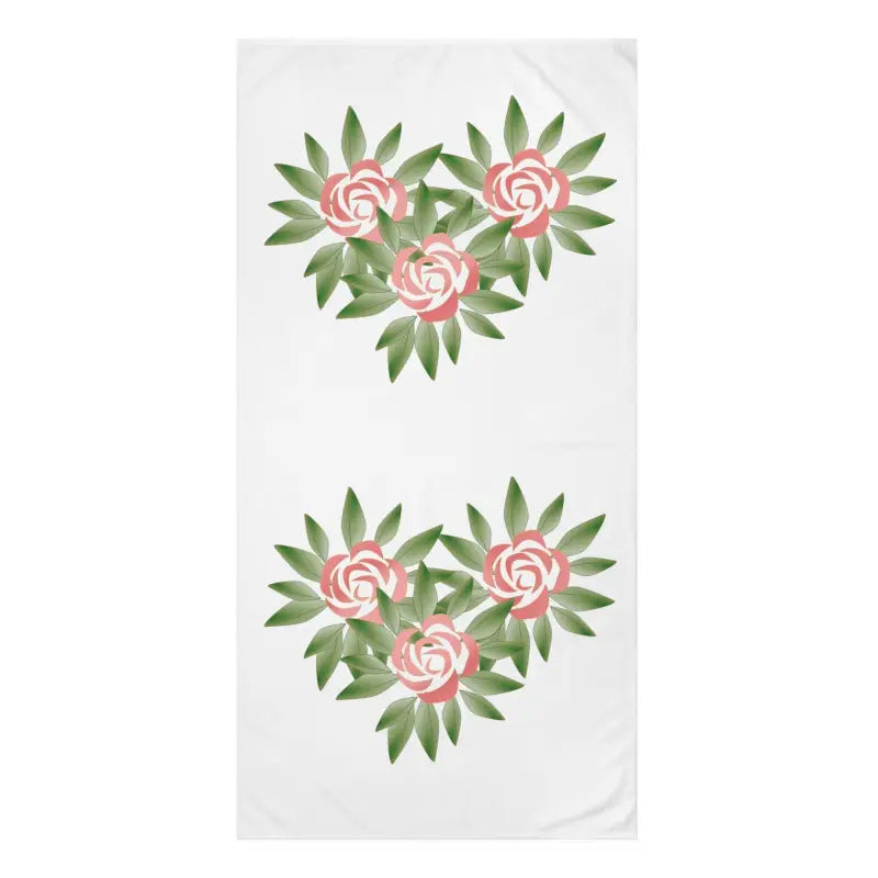 Luxurious Mink Cotton Towel with Rose Flower Design - White / 30’’ × 60’’ Home Decor