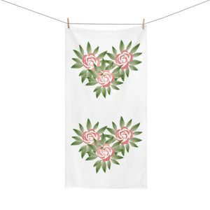 Mink Cotton Towel Rose Flowers Print Luxury Beach Essential Dipaliz - White / 30’’ × 60’’ - Towels