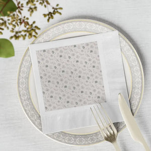 Luxurious Napkin Sets - Peacock and Owls Paper Napkins - Dipaliz - 6.5’’ x / White / 50 Pcs