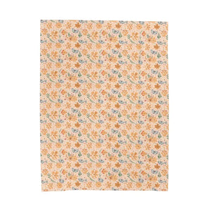 Orange Butterfly Floral Velveteen Plush Blanket - Dipaliz - Blankets