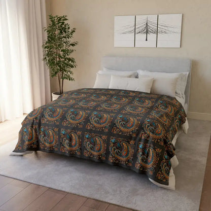 Indulge in Luxury with a Soft Polyester Paisley Blanket - 60’’ × 80’’ Home Decor