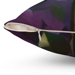 Pink Roses Polyester Square Pillow - Chic Floral Decor - Dipaliz - Throw Pillows