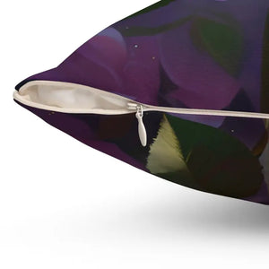 Pink Roses Polyester Square Pillow - Chic Floral Decor - Dipaliz - Throw Pillows