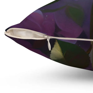 Pink Roses Polyester Square Pillow - Chic Floral Decor - Dipaliz - Throw Pillows