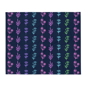 Throw Blanket Soft Silk Touch Floral Lines Cozy Comfort - Dipaliz - 50″×60″ - Blankets