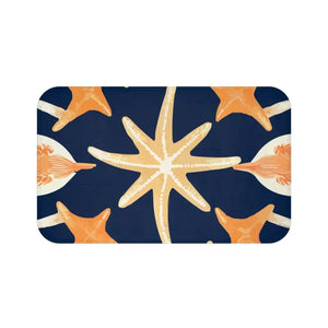 Star Fish Bath Mat - Coastal Ocean Vibes Design - Dipaliz - 34’’ × 21’’ - Mats & Rugs