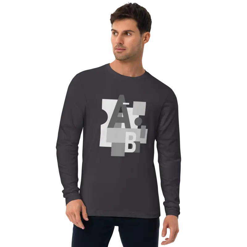 Experience Pure Luxury with Abc Long Sleeve Tee - Heavy Metal / s T-shirt