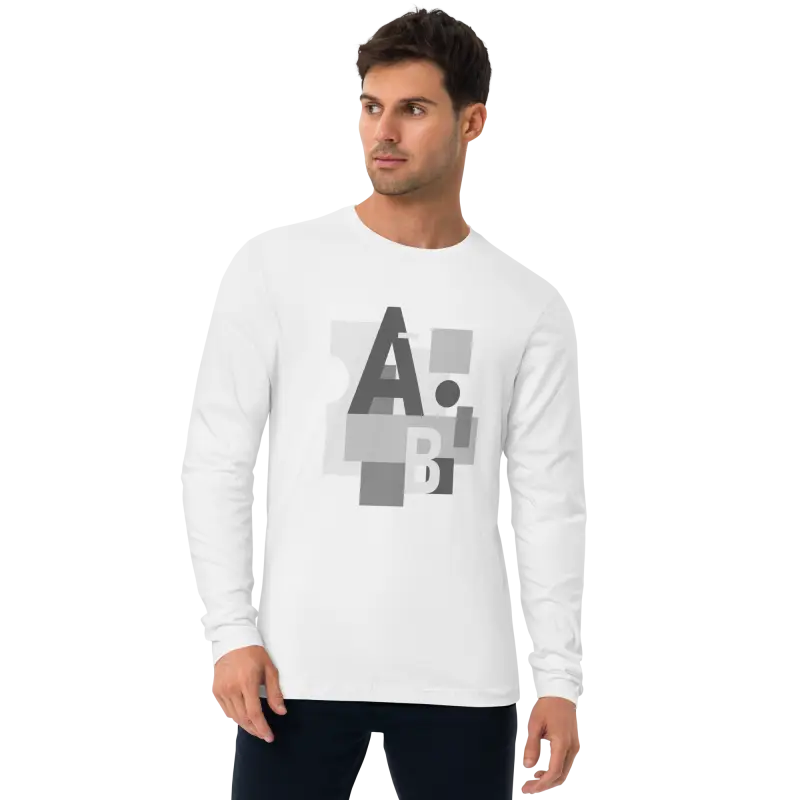 Experience Pure Luxury with Abc Long Sleeve Tee - White / s T-shirt