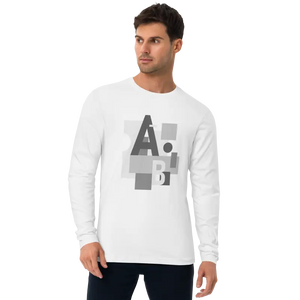 Long Sleeve Abc Abstract Shapes Luxe Tee - Dipaliz - White / s - T-shirts
