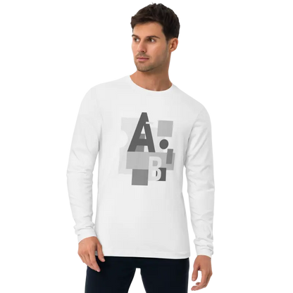 Experience Pure Luxury with Abc Long Sleeve Tee - White / s T-shirt