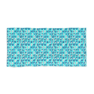Beach Towel Blue Abstract Pattern Cotton Loop Backing - Dipaliz - Towels