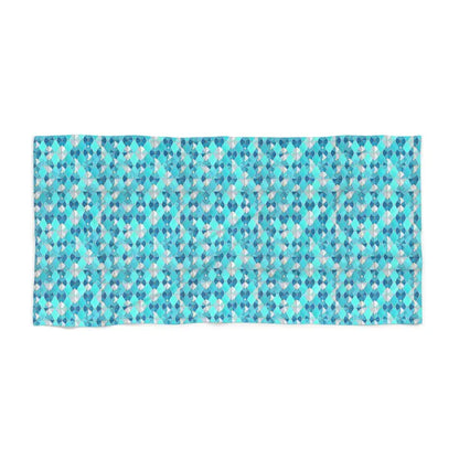 Cozy Beach Bliss: Soft Cotton Loop Towel with Blue Abstract Pattern - Home Decor