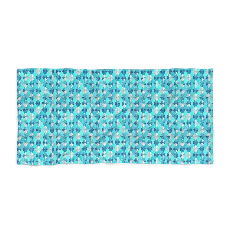 Cozy Beach Bliss: Soft Cotton Loop Towel with Blue Abstract Pattern - Home Decor