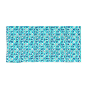 Beach Towel Blue Abstract Pattern Cotton Loop Backing - Dipaliz - Towels