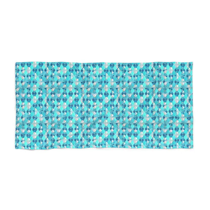 Cozy Beach Bliss: Soft Cotton Loop Towel with Blue Abstract Pattern - Home Decor