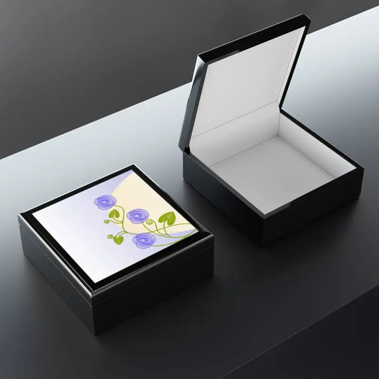 Luxury Blooms: Dual-hinged Jewelry Box In Vibrant Hues - Box