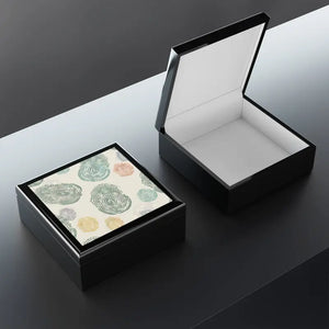 Luxury Fingerprint Pattern Jewelry Box Valuables Safe - Dipaliz - Ebony Black / one Size