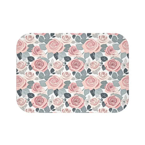 Luxury Pink Rose Flowers Bath Mat - Elegant Non-slip - Dipaliz - 24’’ × 17’’ - Mats & Rugs