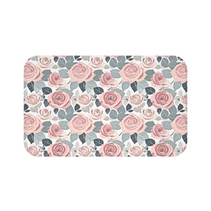 Luxury Pink Rose Flowers Bath Mat - Elegant Non-slip - Dipaliz - 34’’ × 21’’ - Mats & Rugs