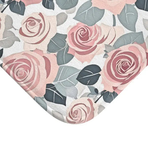 Luxury Pink Rose Flowers Bath Mat - Elegant Non-slip - Dipaliz - Mats & Rugs