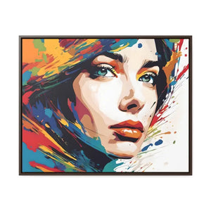 Pretty Woman Horizontal Frame - Modern Chic Wall Art - Dipaliz - 30″ x 24″ / Walnut / Premium Gallery Wraps (1.25″)