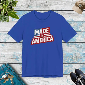 Made in America Independence Day T-shirt Patriotic Unisex - Dipaliz - True Royal / s - T-shirts