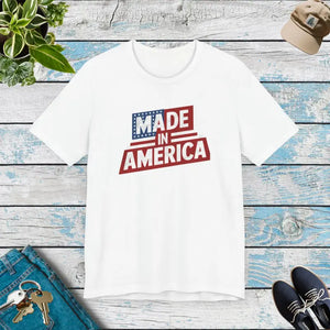 Made in America Independence Day T-shirt Patriotic Unisex - Dipaliz - White / s - T-shirts
