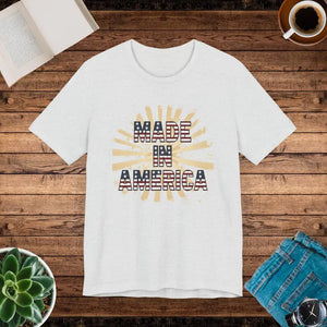 Made in America Tee - Soft Cotton 4th of July - Dipaliz - Ash / s - T-shirts