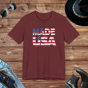 Made Usa Cozy Unisex Tee - 4th of July Sustainable Cotton - Dipaliz - Heather Cardinal / Xl - T-shirts