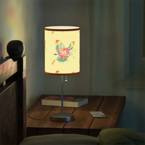 Colorful Butterflies Lamp on Stand Steel Magic Light - Dipaliz - Orange / Silver / one Size - Lamps
